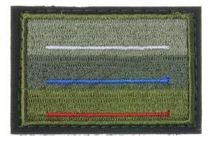 Нашивка вышитая БлокПОСТ "Флаг МО" полевой БлокПОСТ (камуфляж) на липучке 45*65 мм